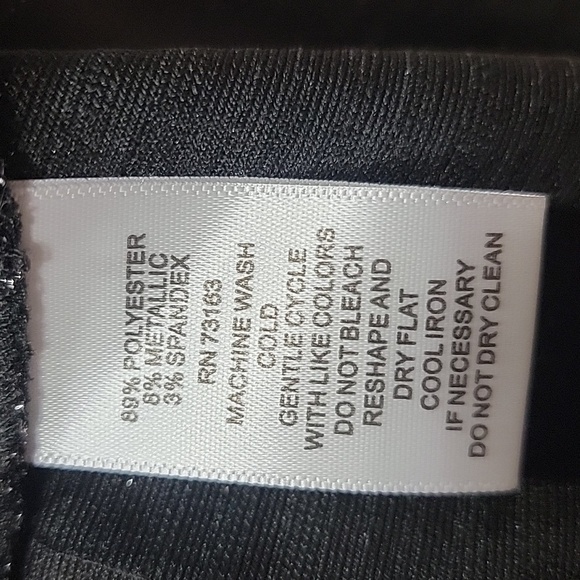 Spense Size XS Metallic Black & Silver Raglan Sleeve Belted Dress, NEW with Tag - Picture 16 of 16